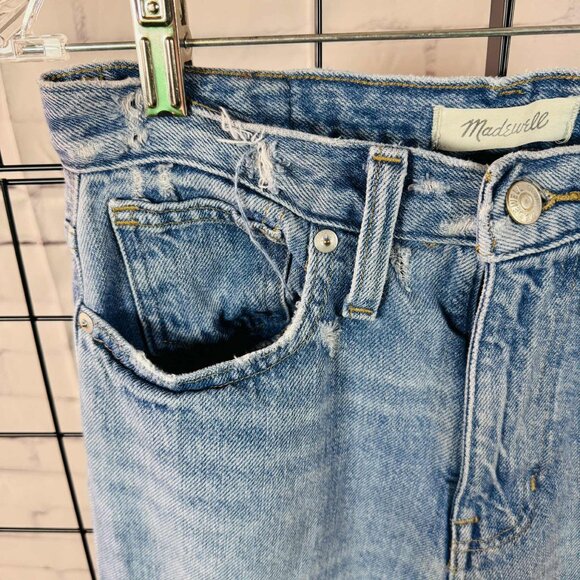 Madewell The Mom Jean | Size 25 | Light Wash Distressed Denim - Picture 2 of 12